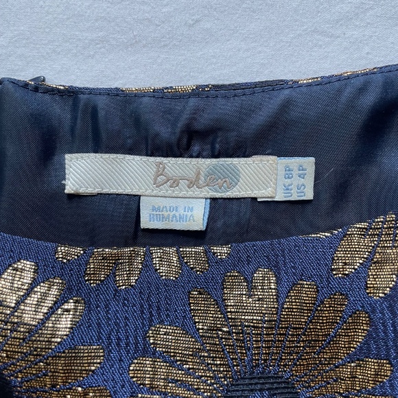 Boden Beatrice dress blue and gold - Picture 3 of 8